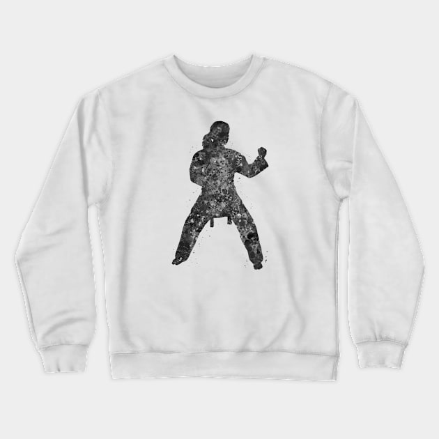 Taekwondo girl black and white Crewneck Sweatshirt by Yahya Art